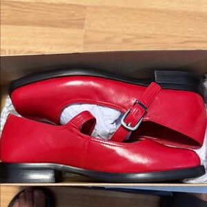 Steve Madden Scarlet Red Loafers with Strap